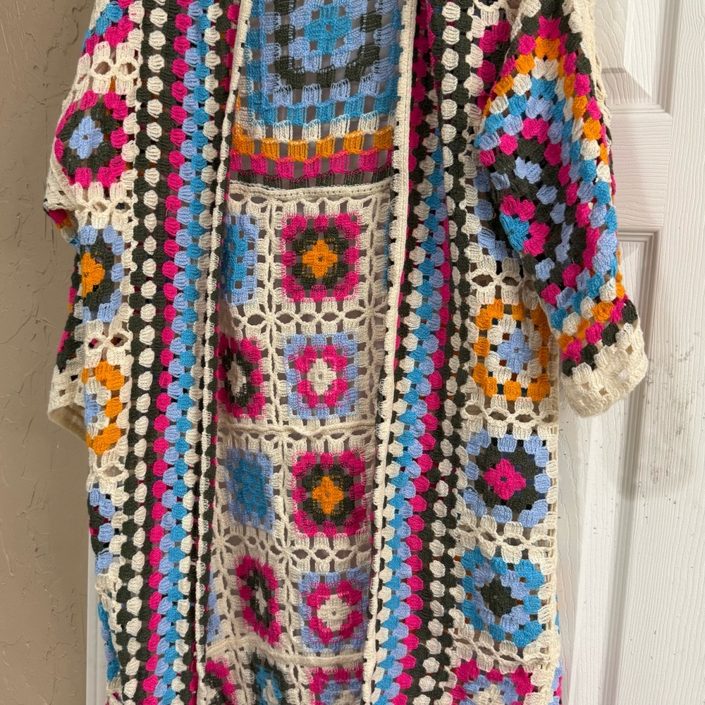 Colorful Crochet Cardigan